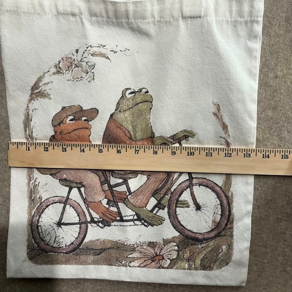 Frog and Toad Tote Bag 13.5x15inch Off-White - Picture 3 of 6